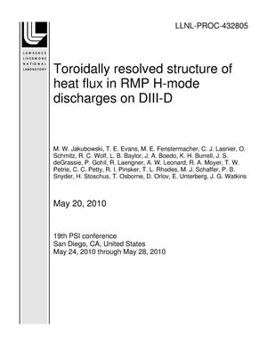 Toroidally resolved structure of heat flux in RMP H-mode discharges on DIII-D