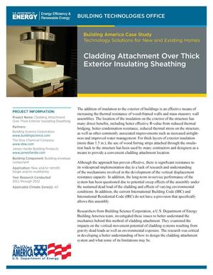 Cladding Attachment Over Thick Exterior Insulating Sheathing (Fact Sheet)