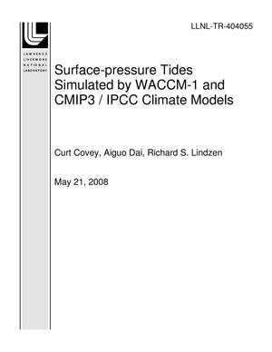 Surface-pressure Tides Simulated by WACCM-1 and CMIP3 / IPCC Climate Models