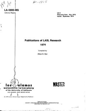 Publications of LASL research, 1974
