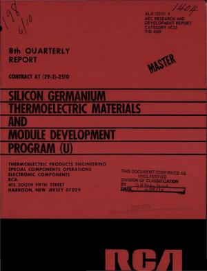 SILICON GERMANIUM THERMOELECTRIC MATERIALS AND MODULE DEVELOPMENT PROGRAM. 8th Quarterly Report, October 1, 1969--December 31, 1969.