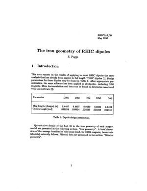 The Iron Geometry of RHIC Dipoles