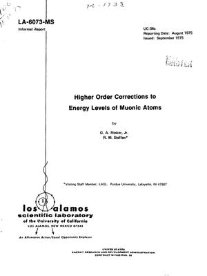 Higher order corrections to energy levels of muonic atoms