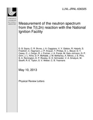 Measurement of the neutron spectrum from the T(t,2n) reaction with the National Ignition Facility