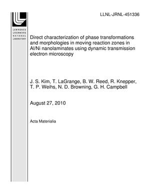 Direct characterization of phase transformations and morphologies in moving reaction zones in Al/Ni nanolaminates using dynamic transmission electron microscopy