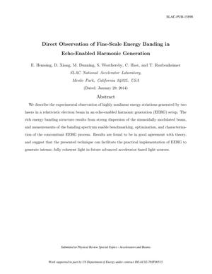 Direct Observation of Fine-Scale Energy Banding in Echo-Enabled Harmonic Generation