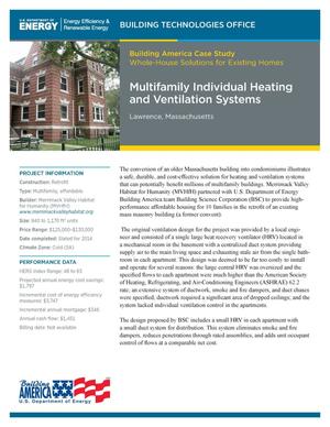 Multifamily Individual Heating and Ventilation Systems, Lawrence, Massachusetts (Fact Sheet)