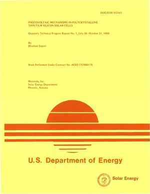 Photovoltaic Mechanisms in Polycrystalline Thin Film Silicon Solar Cells: Quarterly Technical Progress Report No. 1, July 30 - October 31, 1980