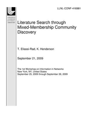Literature Search through Mixed-Membership Community Discovery