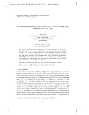 Measurement Of Differential Cross Sections Of p(e,e'{pi}{sup +})n For High-Lying Resonances At Q{sup 2} < 5 GeV{sup 2}