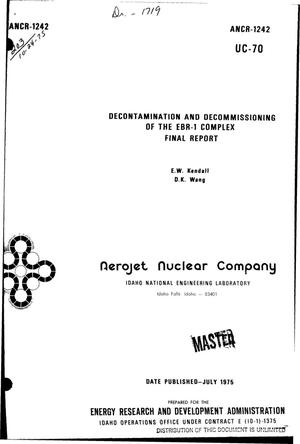 Decontamination and decommissioning of the EBR-I Complex. Final report