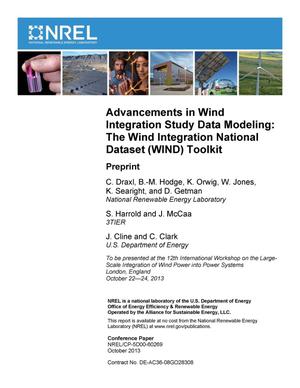 Advancements in Wind Integration Study Data Modeling: The Wind Integration National Dataset (WIND) Toolkit; Preprint