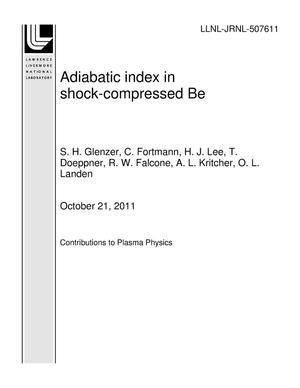 Adiabatic index in shock-compressed Be
