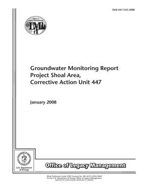 Groundwater Monitoring Report Project Shoal Area, Corrective Action Unit 447