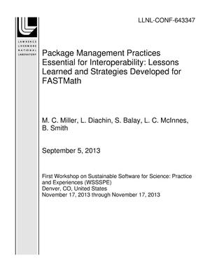 Package Management Practices Essential for Interoperability: Lessons Learned and Strategies Developed for FASTMath