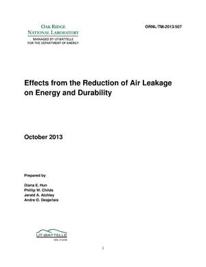 Effects from the Reduction of Air Leakage on Energy and Durability