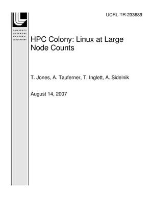 HPC Colony: Linux at Large Node Counts