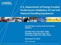 Presentation: U.S. Department of Energy-Funded Performance Validation of Fuel Cell …