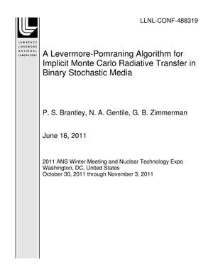 A Levermore-Pomraning Algorithm for Implicit Monte Carlo Radiative Transfer in Binary Stochastic Media