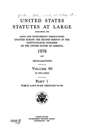 United States Statutes At Large, Volume 90, 1976
