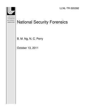 National Security Forensics