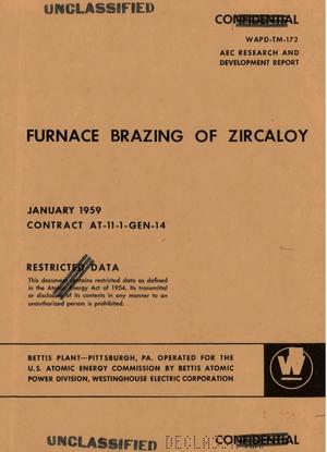FURNACE BRAZING OF ZIRCALOY