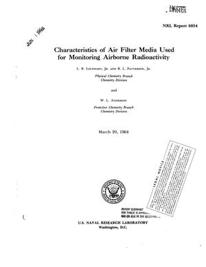 Characteristics of Air Filter Media Used for Monitoring Airborne Radioactivity