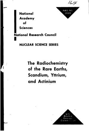 The Radiochemistry of the Rare Earths, Scandium, Yttrium, and Actinium