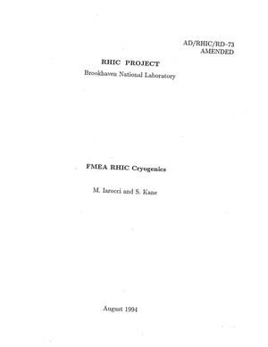 FMEA RHIC Cryogenics