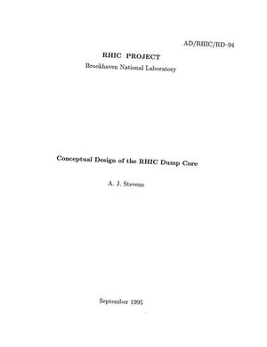 Conceptual Design of the RHIC Dump Core