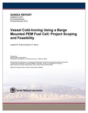 Vessel Cold-Ironing Using a Barge Mounted PEM Fuel Cell: Project Scoping and Feasibility.