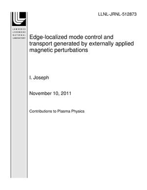 Edge-localized mode control and transport generated by externally applied magnetic perturbations