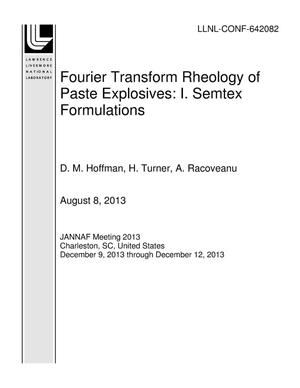 Fourier Transform Rheology of Paste Explosives: I. Semtex Formulations