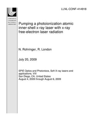 Pumping a photoionization atomic inner-shell x-ray laser with x-ray free-electron laser radiation