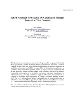 saSNP Approach for Scalable SNP Analyses of Multiple Bacterial or Viral Genomes