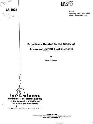 Experience related to the safety of advanced LMFBR fuel elements