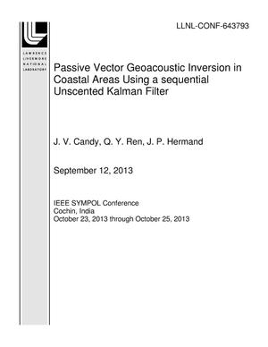 Passive Vector Geoacoustic Inversion in Coastal Areas Using a sequential Unscented Kalman Filter