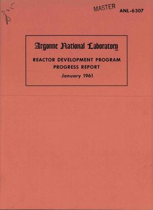 Primary view of object titled 'Reactor Development Program Progress Report, January 1961'.
