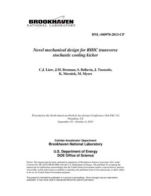 Novel Mechanical Design for RHIC Transverse Stochastic Cooling Kicker