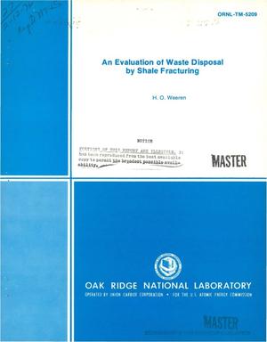 Evaluation of waste disposal by shale fracturing