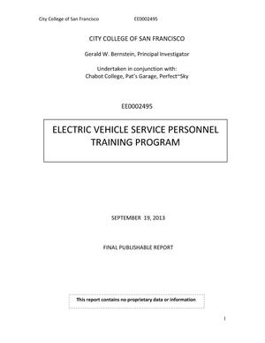 Electric Vehicle Service Personnel Training Program