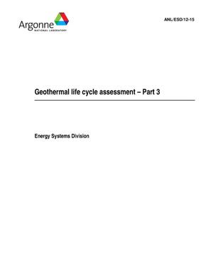 Geothermal Life Cycle Assessment - Part 3