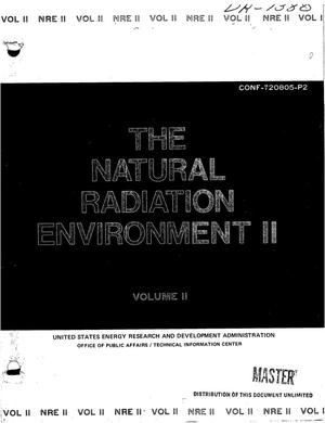 Natural Radiation Environment II. Volume II. Proceedings of the Second International Symposium, August 7--11, 1972, Houston, Texas