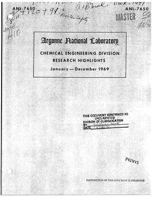 Chemical Engineering Division Research Highlights, January-December 1969.