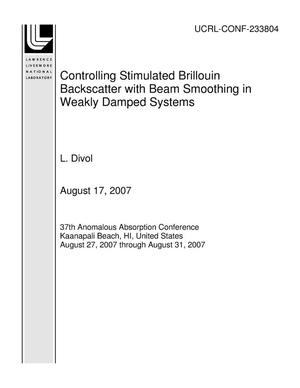 Controlling Stimulated Brillouin Backscatter with Beam Smoothing in Weakly Damped Systems