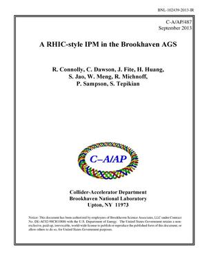 A RHIC-style IPM in the Brookhaven AGS