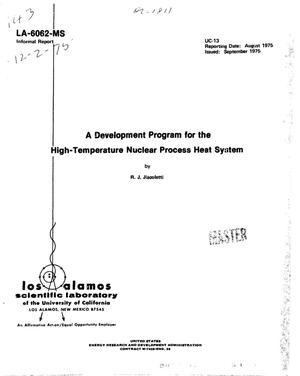 Development program for the high-temperature nuclear process heat system