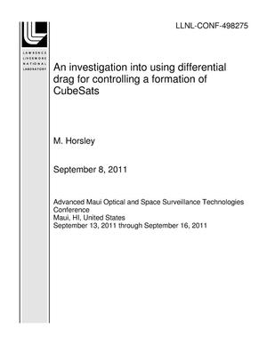 An investigation into using differential drag for controlling a formation of CubeSats