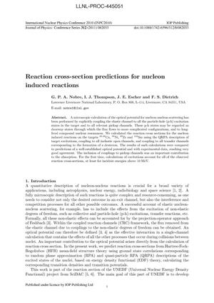 Reaction cross-section predictions for nucleon induced reactions