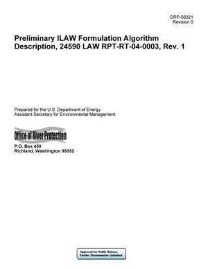 Preliminary ILAW Formulation Algorithm Description, 24590 LAW RPT-RT-04-0003, Rev. 1